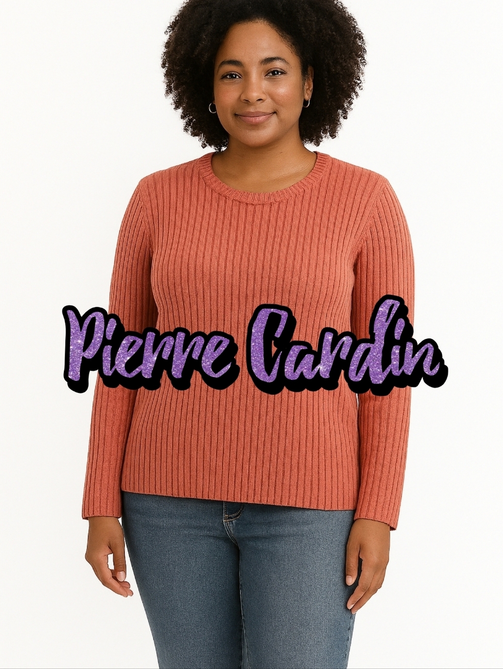 Pierre Cardin Women's Size XL Pullover Sweater Salmon Pink